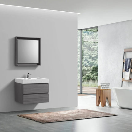 Kube Bath Bliss 24″ Vulcan Ash Grey Wall Mount Modern Bathroom Vanity - Plumbing Market