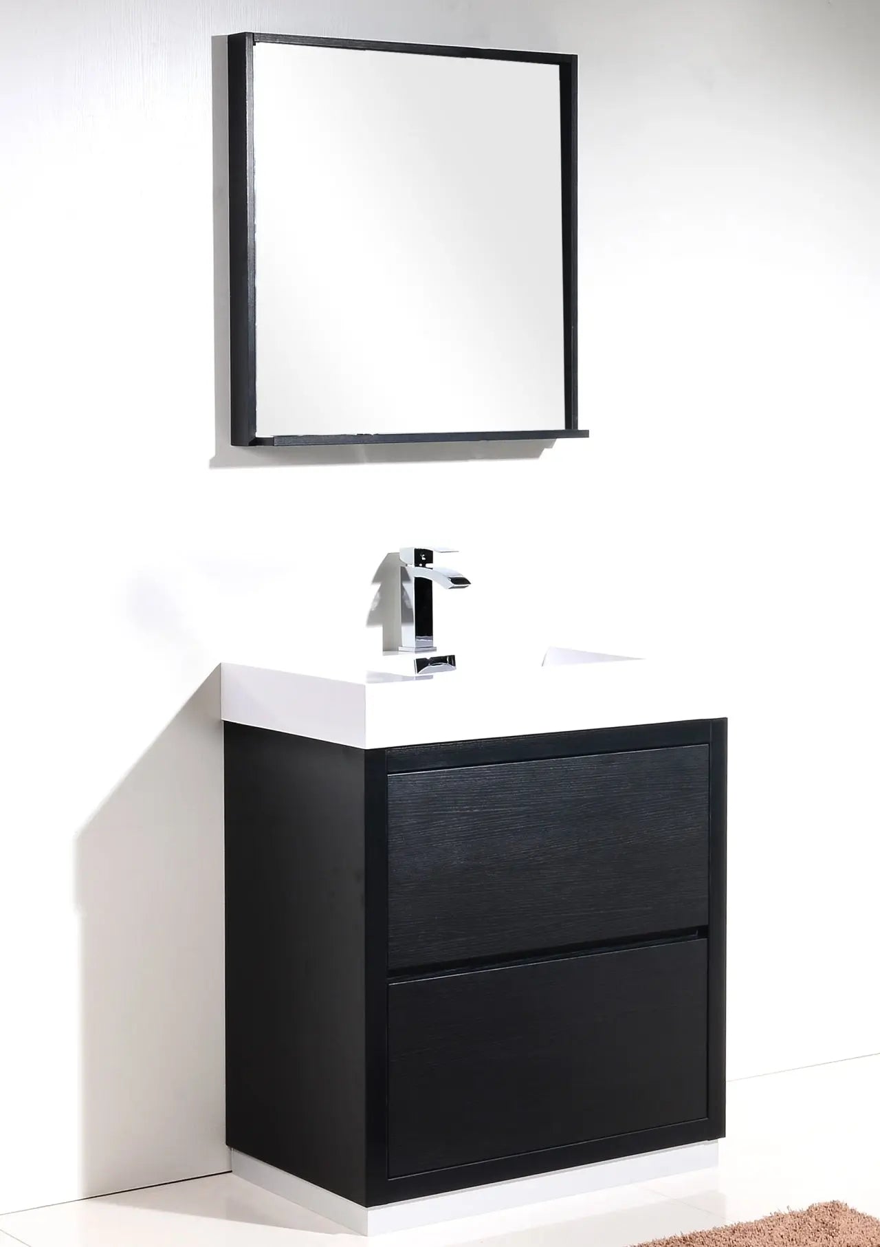 Kube Bath Bliss 30″ Black Free Standing Modern Bathroom Vanity - Plumbing Market