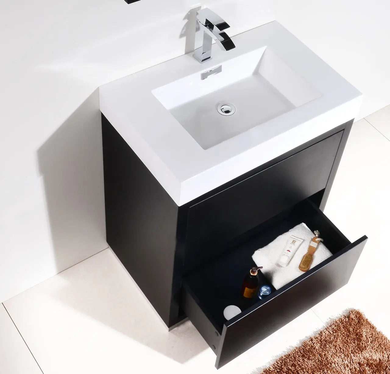 Kube Bath Bliss 30″ Black Free Standing Modern Bathroom Vanity - Plumbing Market