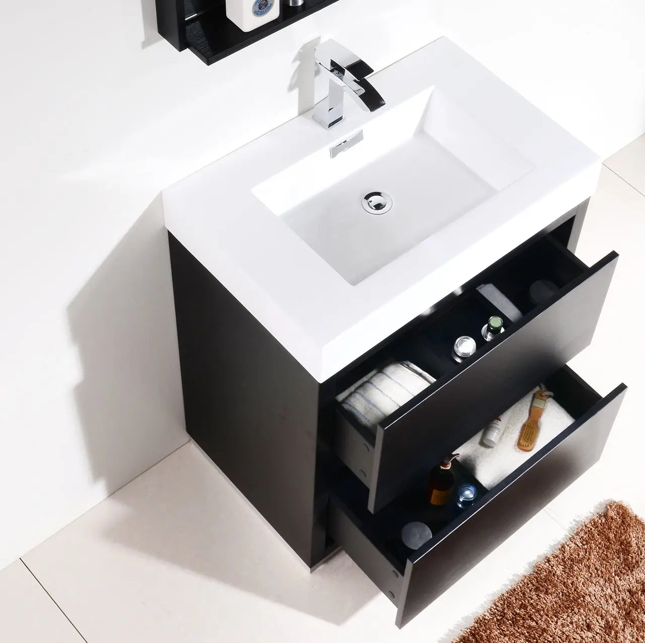 Kube Bath Bliss 30″ Black Free Standing Modern Bathroom Vanity - Plumbing Market