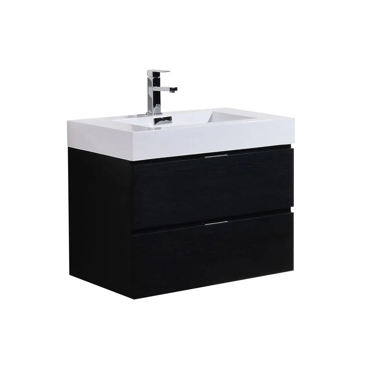 Kube Bath Bliss 30″ Black Wall Mount Modern Bathroom Vanity - Plumbing Market