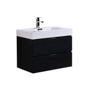 Kube Bath Bliss 30″ Black Wall Mount Modern Bathroom Vanity - Plumbing Market