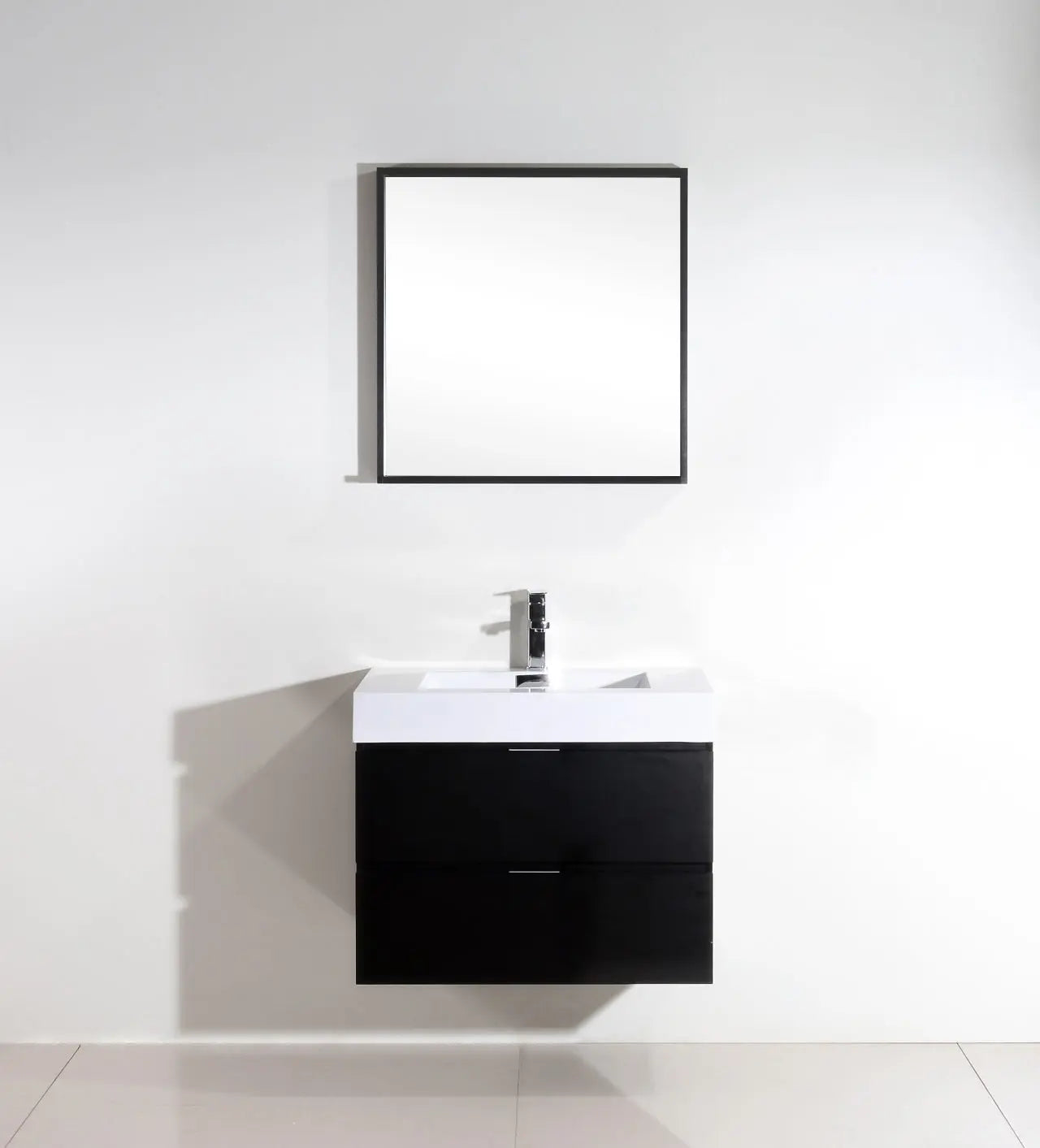 Kube Bath Bliss 30″ Black Wall Mount Modern Bathroom Vanity - Plumbing Market
