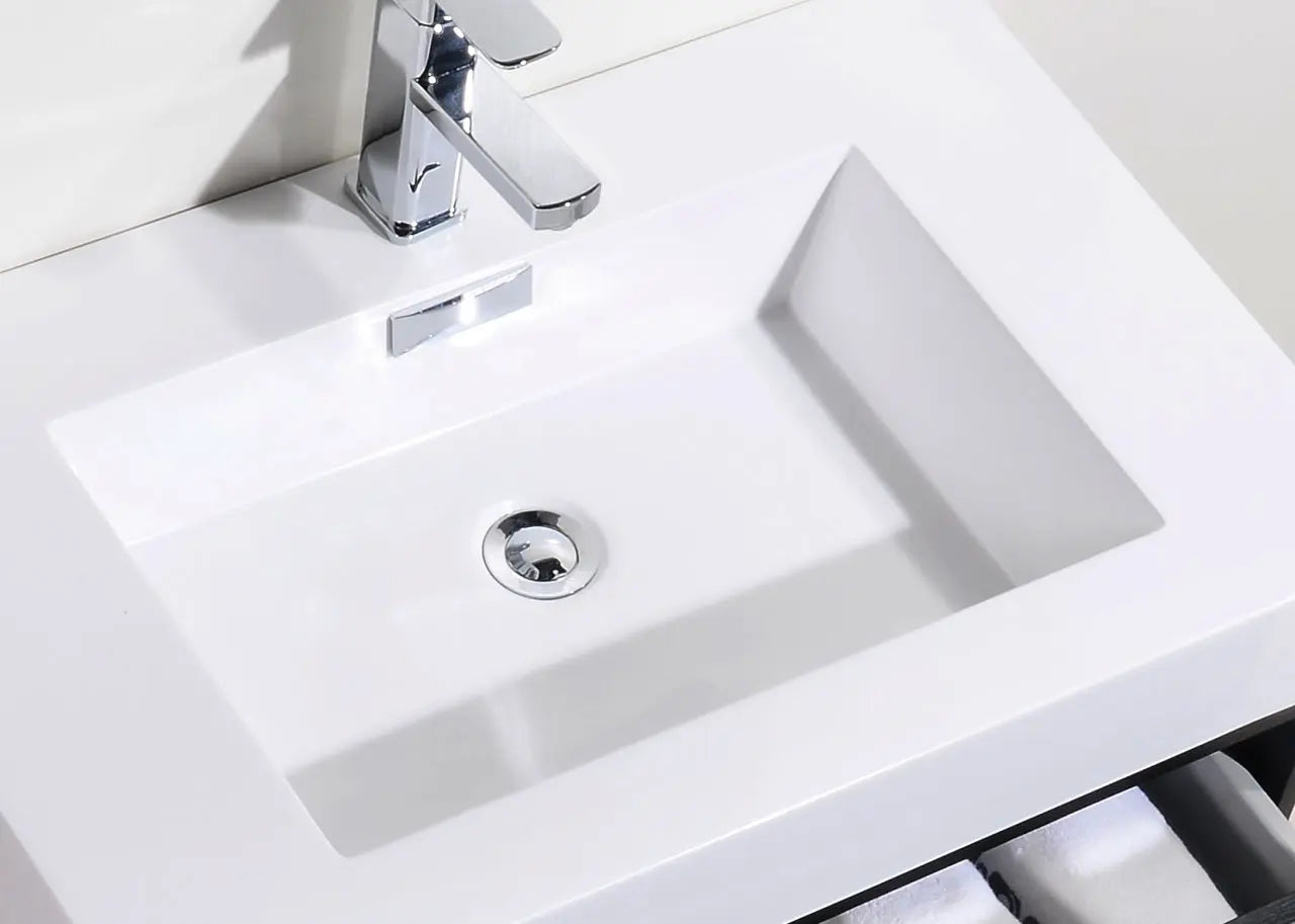 Kube Bath Bliss 30″ Black Wall Mount Modern Bathroom Vanity - Plumbing Market