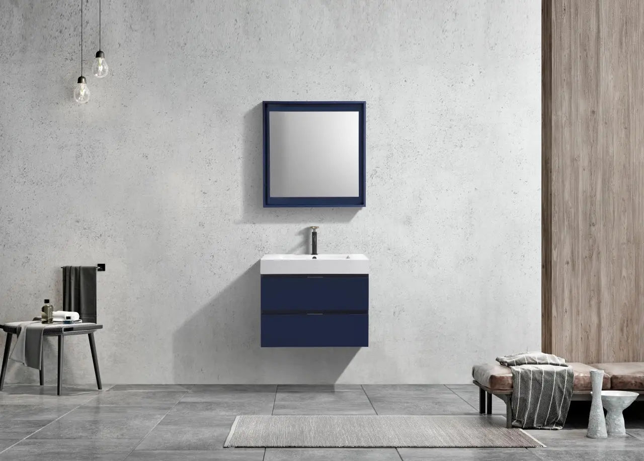 Kube Bath Bliss 30″ Blue Wall Mount Modern Bathroom Vanity - Plumbing Market