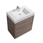 Kube Bath Bliss 30″ Butternut Free Standing Modern Bathroom Vanity - Plumbing Market