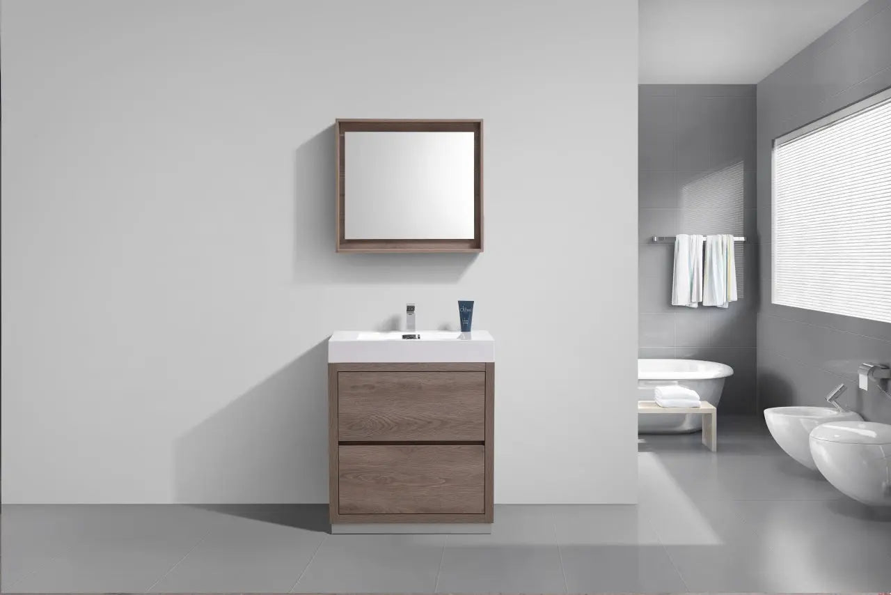 Kube Bath Bliss 30″ Butternut Free Standing Modern Bathroom Vanity - Plumbing Market