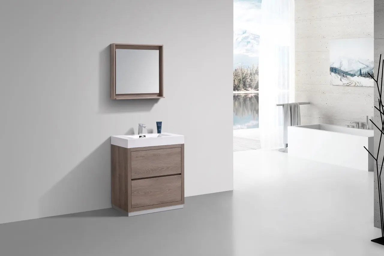 Kube Bath Bliss 30″ Butternut Free Standing Modern Bathroom Vanity - Plumbing Market