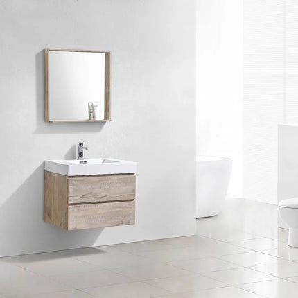 Kube Bath Bliss 30" Nature Wood Wall Mount Modern Bathroom Vanity - Plumbing Market