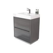 Kube Bath Bliss 30″ Vulcan Ash Grey Free Standing Modern Bathroom Vanity - Plumbing Market