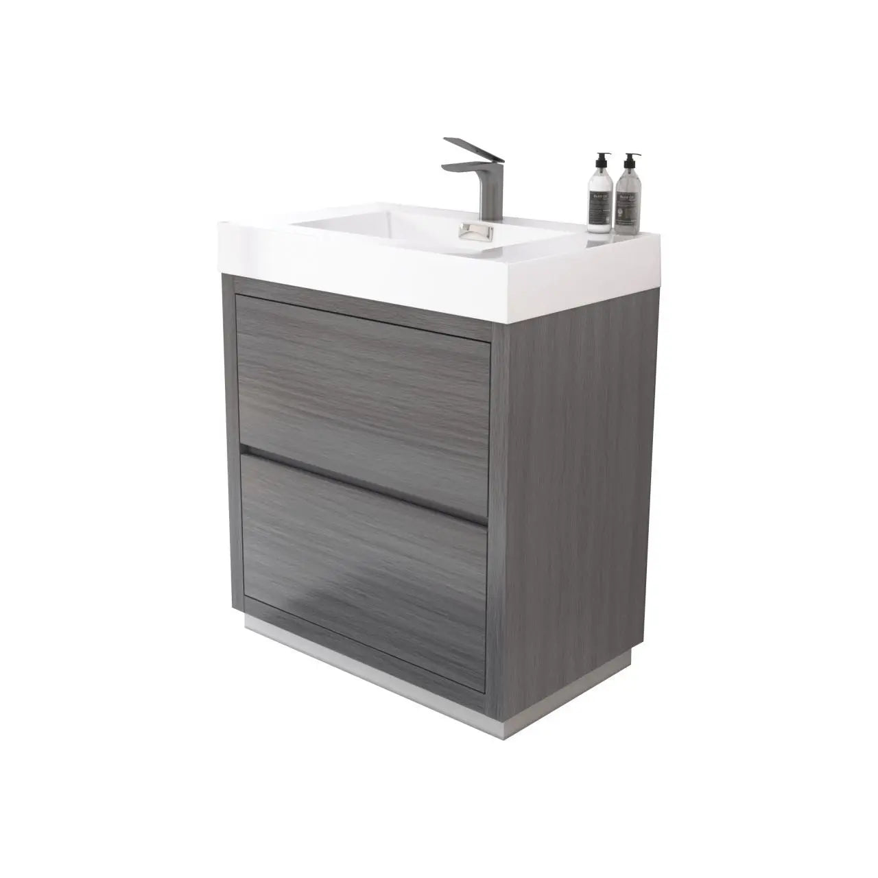 Kube Bath Bliss 30″ Vulcan Ash Grey Free Standing Modern Bathroom Vanity - Plumbing Market