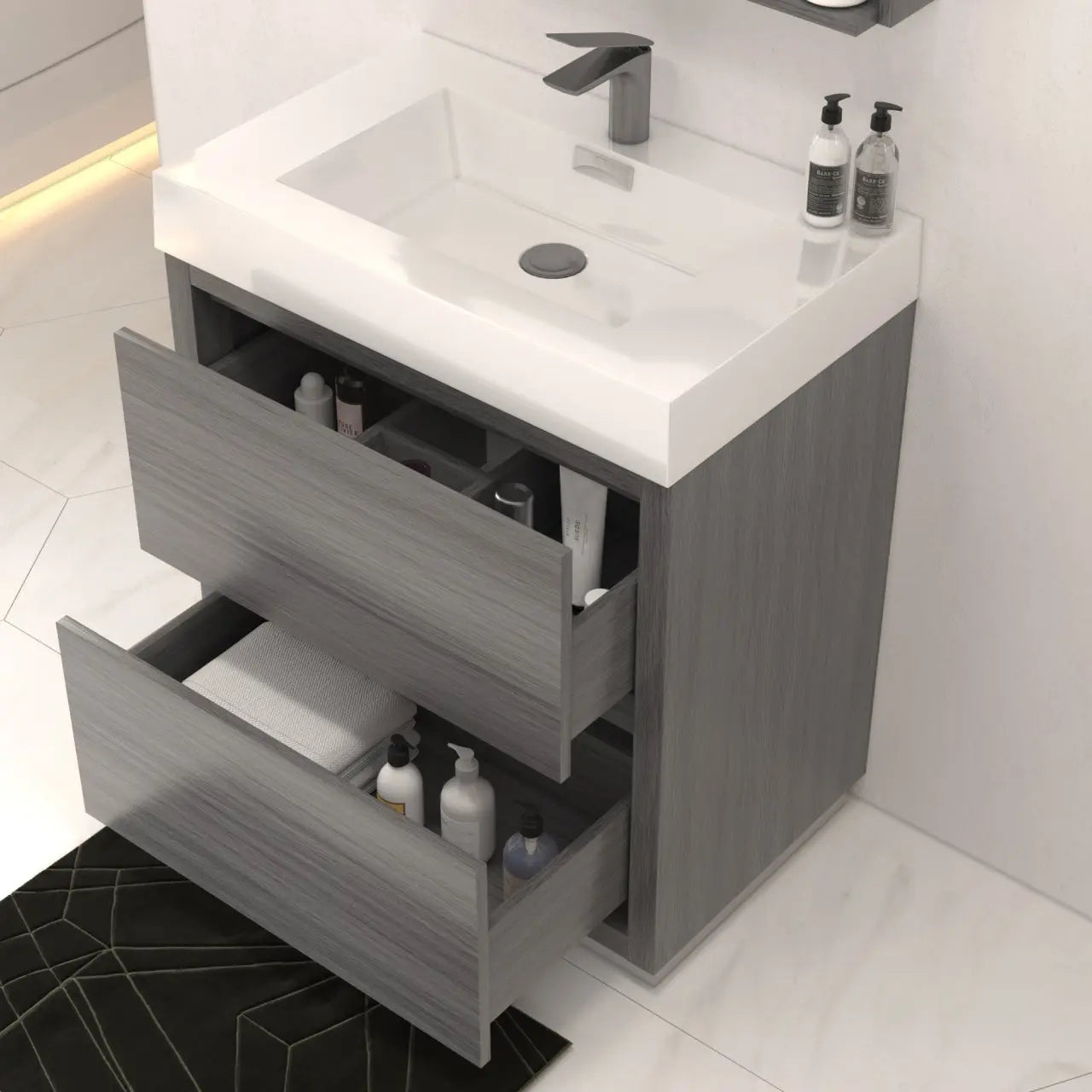Kube Bath Bliss 30″ Vulcan Ash Grey Free Standing Modern Bathroom Vanity - Plumbing Market