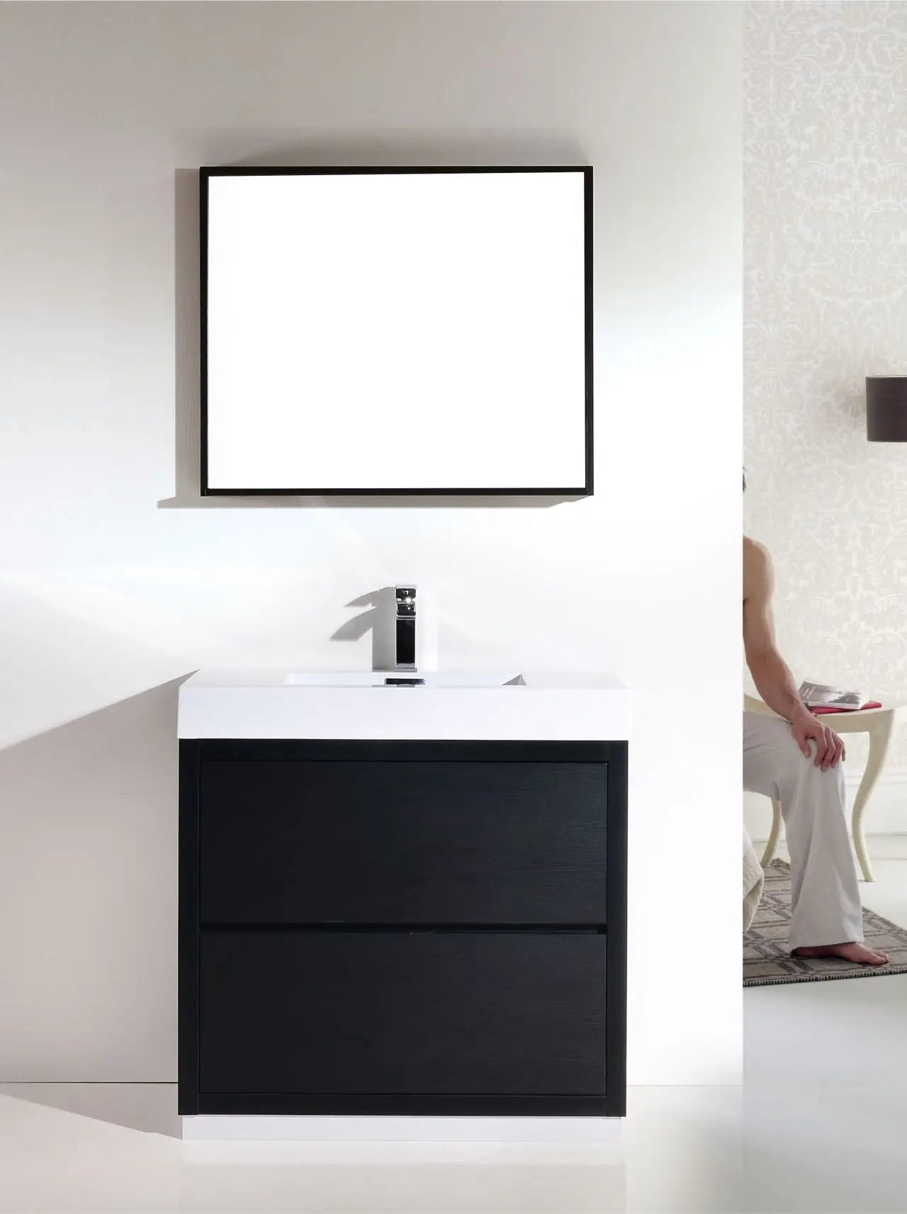 Kube Bath Bliss 36″ Black Free Standing Modern Bathroom Vanity - Plumbing Market