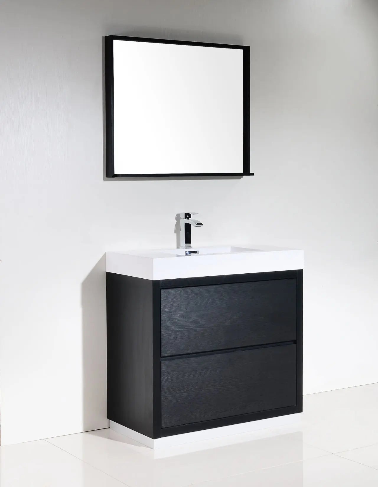 Kube Bath Bliss 36″ Black Free Standing Modern Bathroom Vanity - Plumbing Market