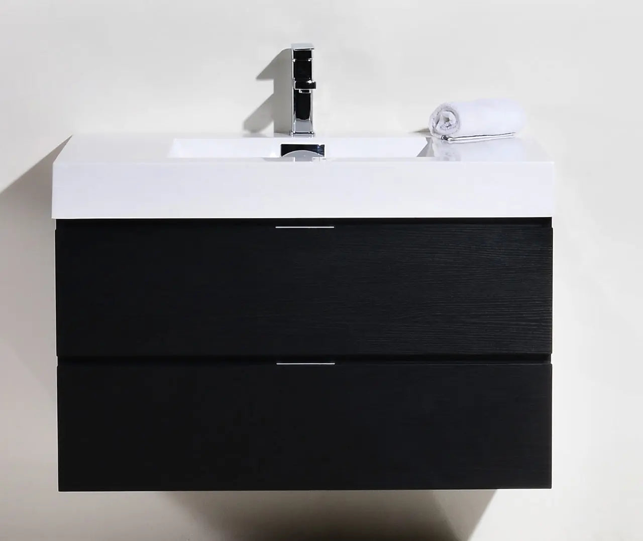 Kube Bath Bliss 36″ Black Wall Mount Modern Bathroom Vanity - Plumbing Market
