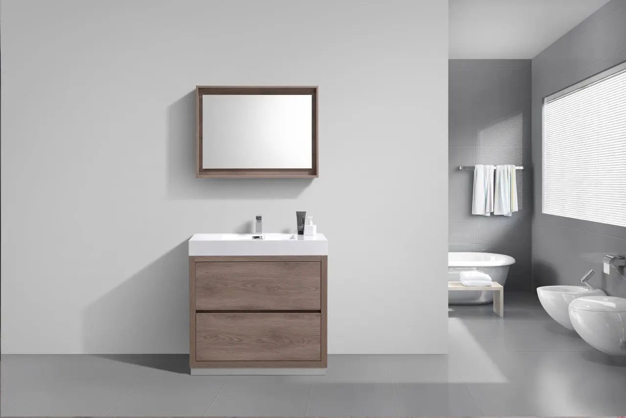 Kube Bath Bliss 36″ Butternut Free Standing Modern Bathroom Vanity - Plumbing Market