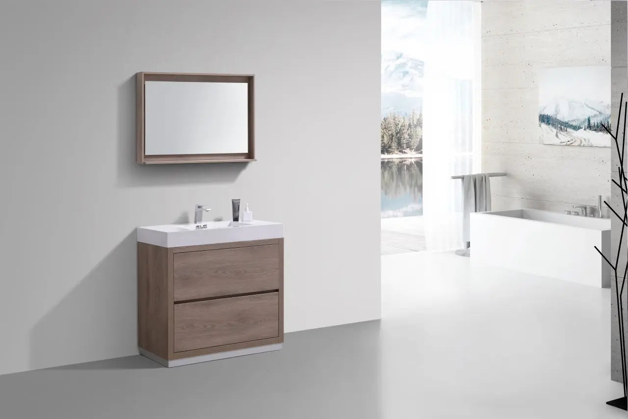 Kube Bath Bliss 36″ Butternut Free Standing Modern Bathroom Vanity - Plumbing Market