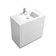 Kube Bath Bliss 36″ High Gloss White Free Standing Modern Bathroom Vanity - Plumbing Market