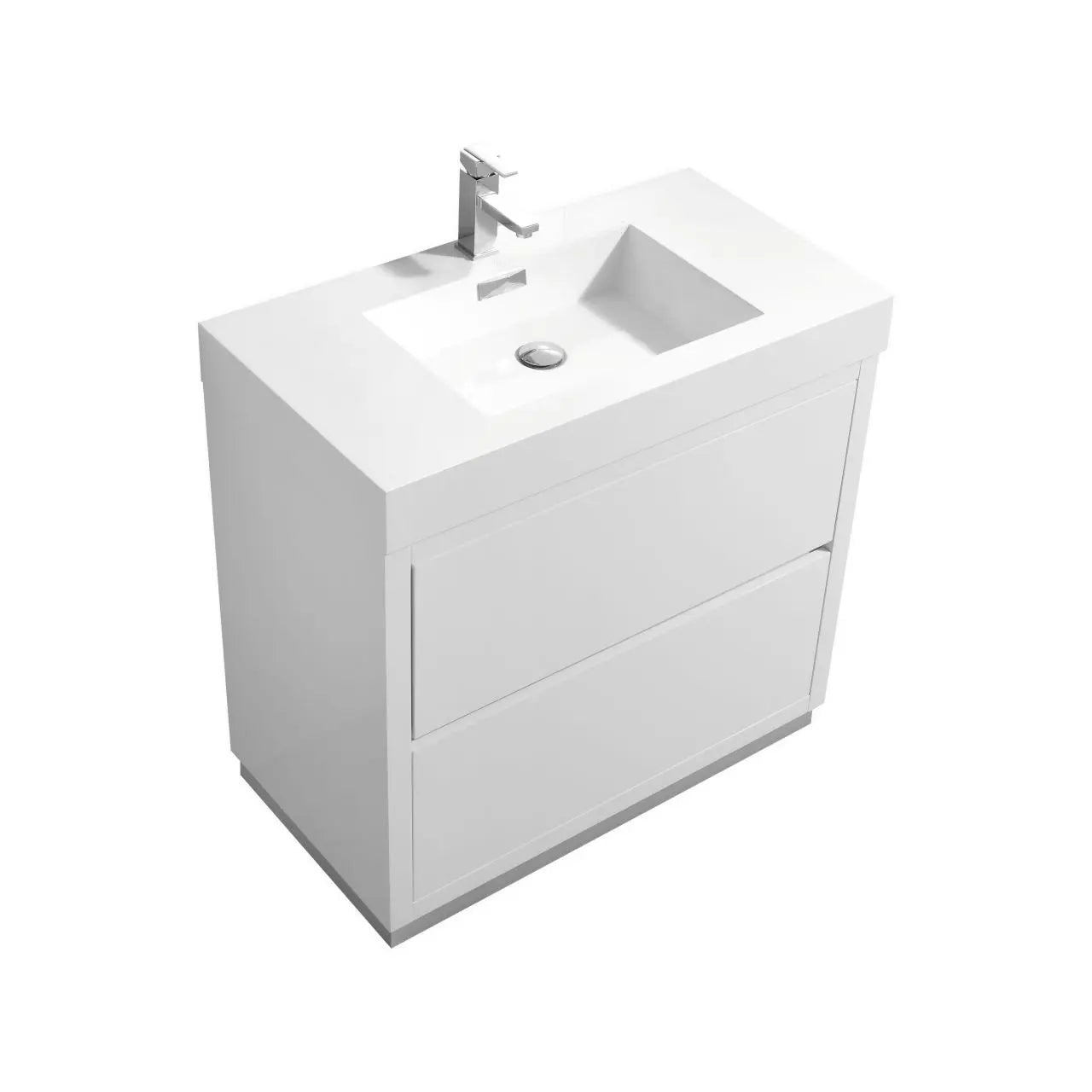 Kube Bath Bliss 36″ High Gloss White Free Standing Modern Bathroom Vanity - Plumbing Market