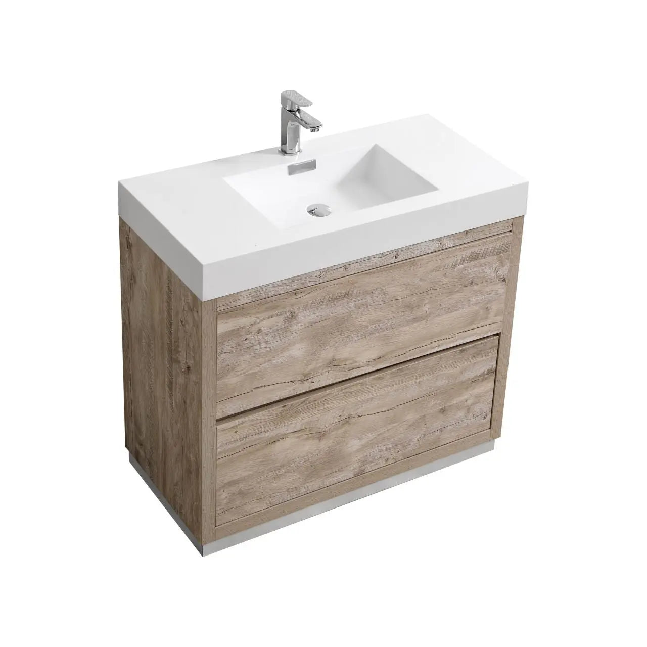 Kube Bath Bliss 36″ Nature Wood Floor Mount Modern Bathroom Vanity - Plumbing Market