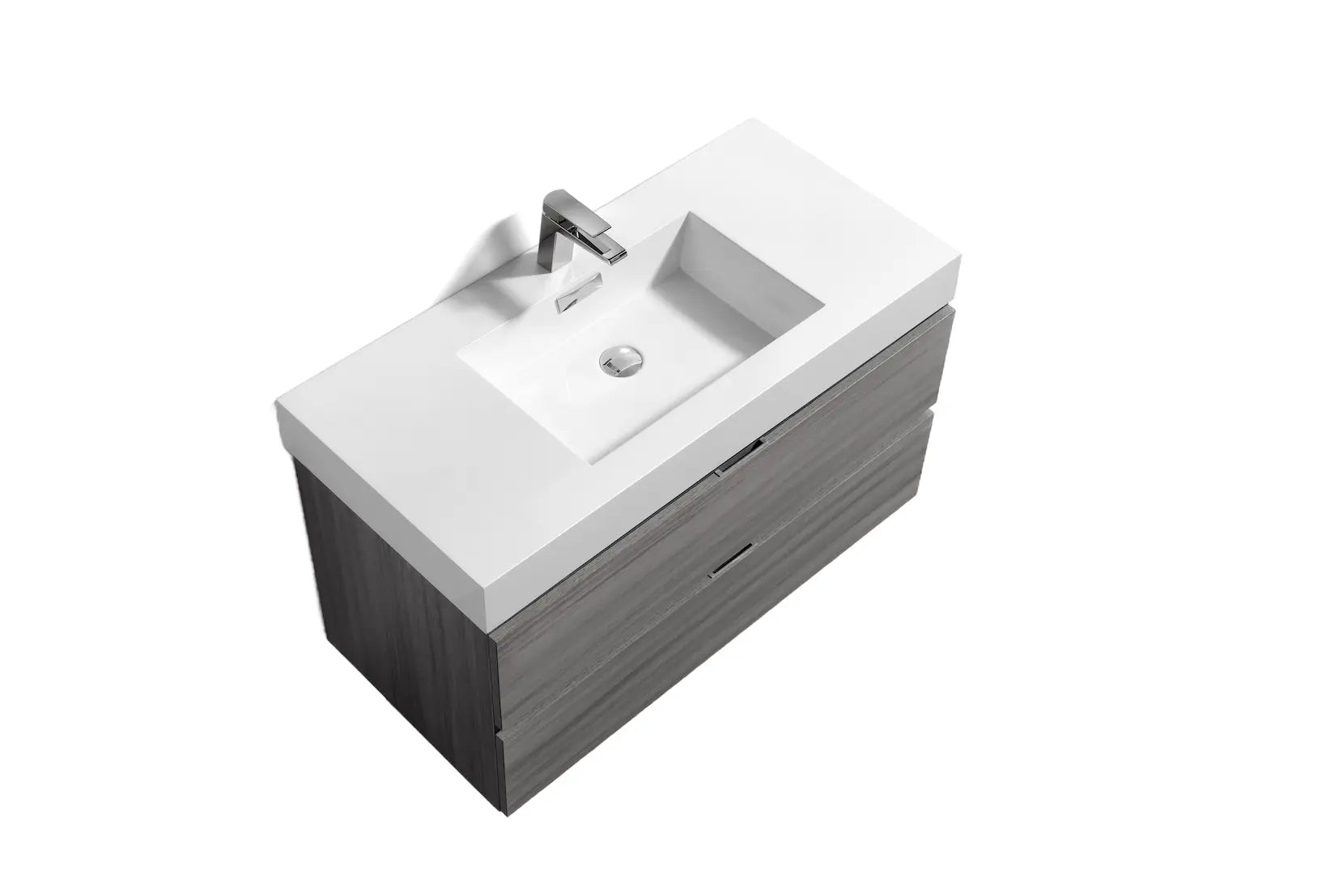 Kube Bath Bliss 36″ Vulcan Ash Grey Wall Mount Modern Bathroom Vanity - Plumbing Market