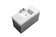 Kube Bath Bliss 36″ Vulcan Ash Grey Wall Mount Modern Bathroom Vanity - Plumbing Market