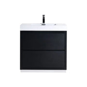 Kube Bath Bliss 40″ Black Free Standing Modern Bathroom Vanity - Plumbing Market