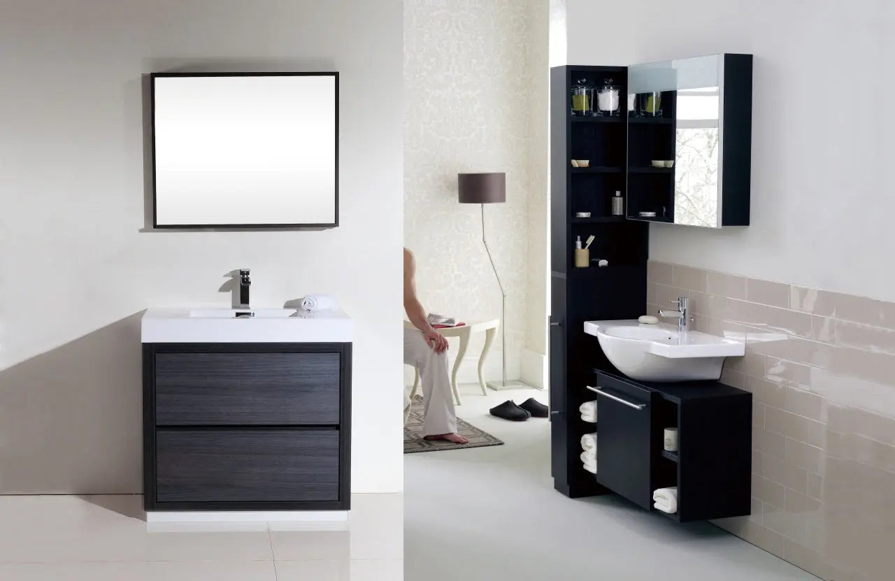 Kube Bath Bliss 40″ Black Free Standing Modern Bathroom Vanity - Plumbing Market