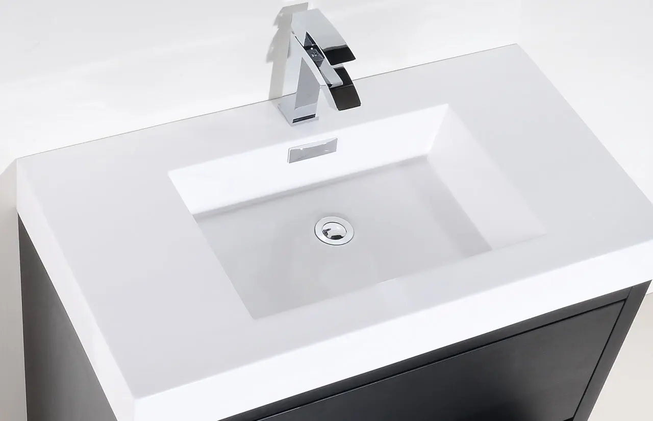Kube Bath Bliss 40″ Black Free Standing Modern Bathroom Vanity - Plumbing Market