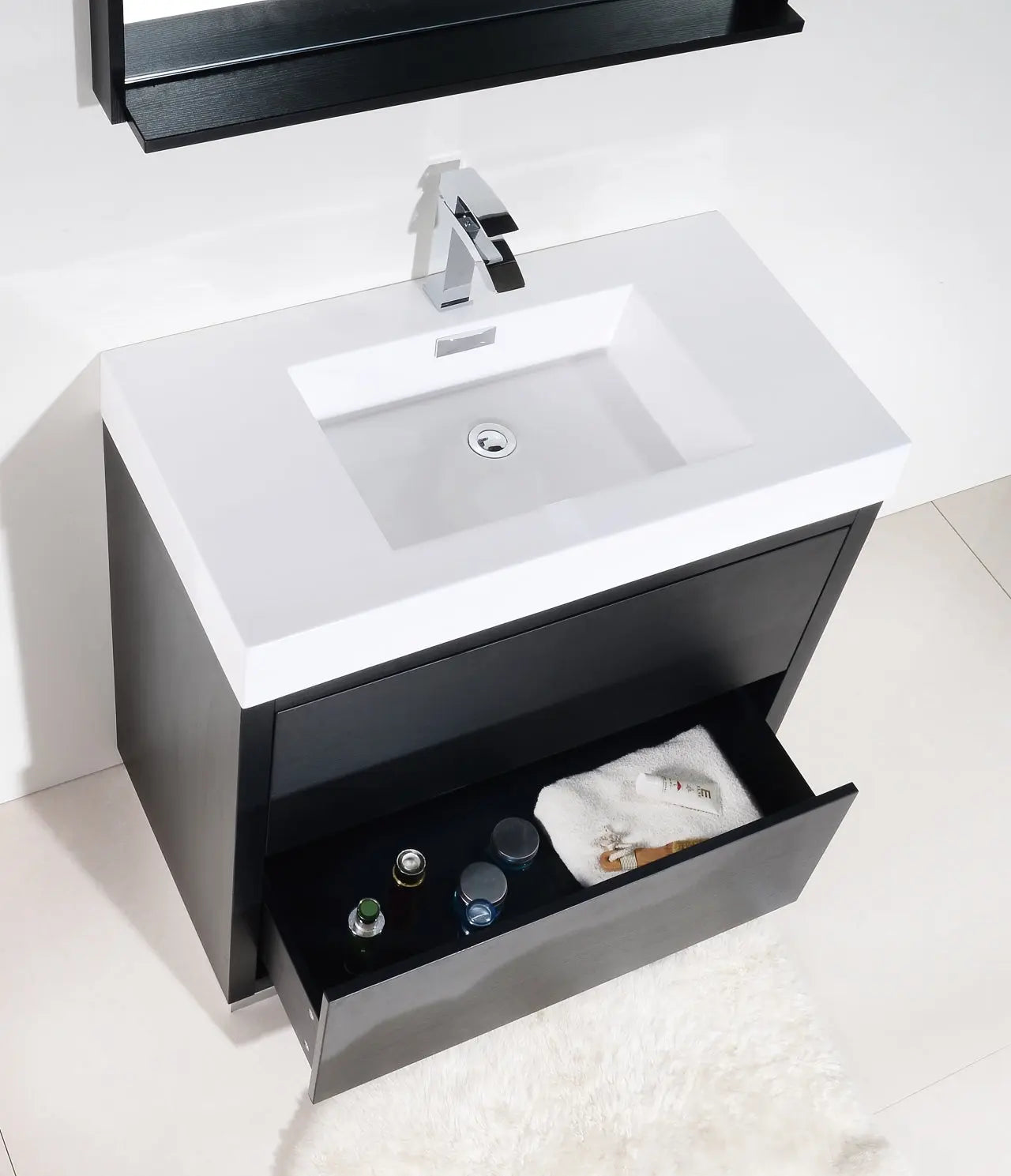 Kube Bath Bliss 40″ Black Free Standing Modern Bathroom Vanity - Plumbing Market