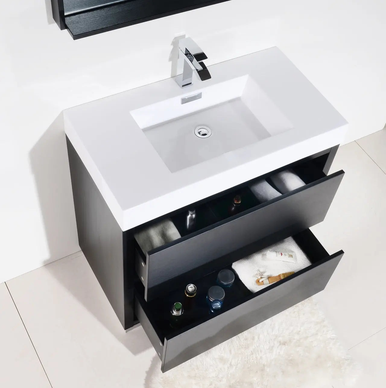 Kube Bath Bliss 40″ Black Free Standing Modern Bathroom Vanity - Plumbing Market