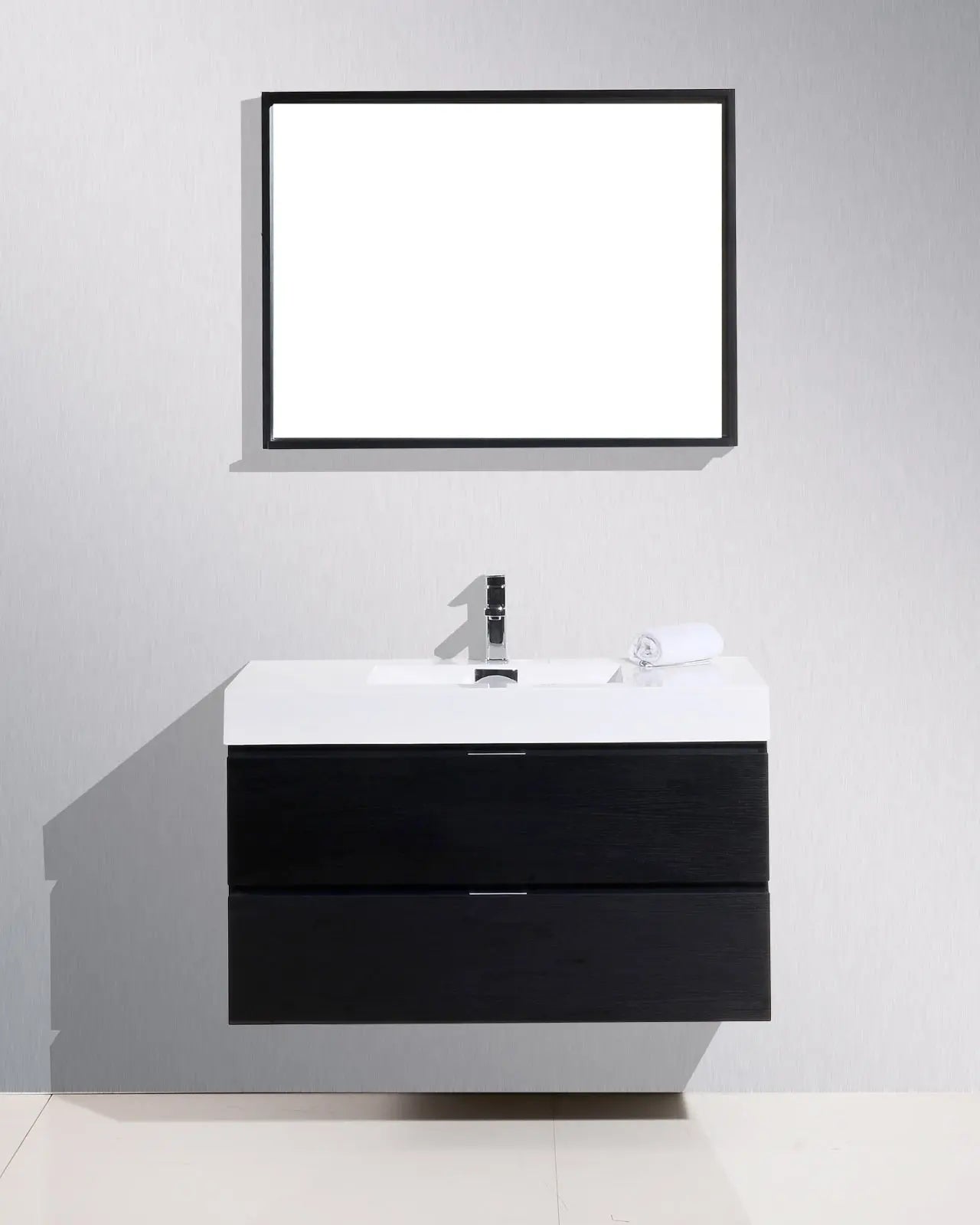 Kube Bath Bliss 40″ Black Wood Wall Mount Modern Bathroom Vanity - Plumbing Market