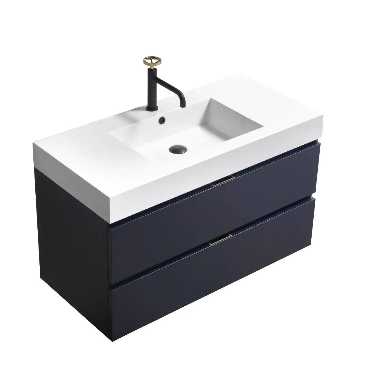 Kube Bath Bliss 40″ Blue Wall Mount Modern Bathroom Vanity - Plumbing Market