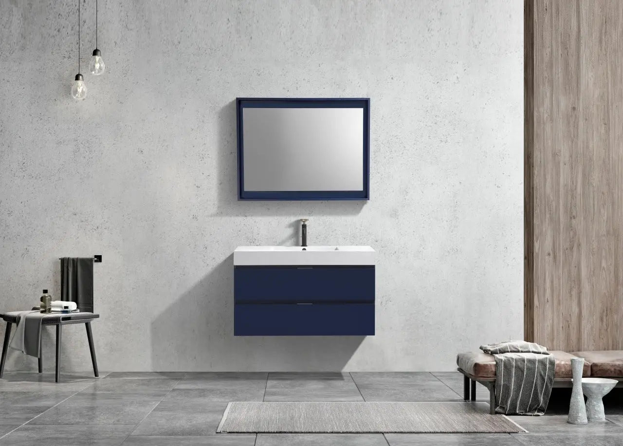 Kube Bath Bliss 40″ Blue Wall Mount Modern Bathroom Vanity - Plumbing Market
