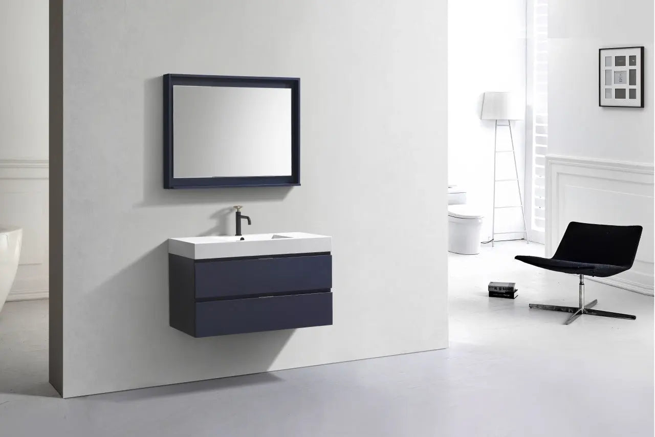 Kube Bath Bliss 40″ Blue Wall Mount Modern Bathroom Vanity - Plumbing Market