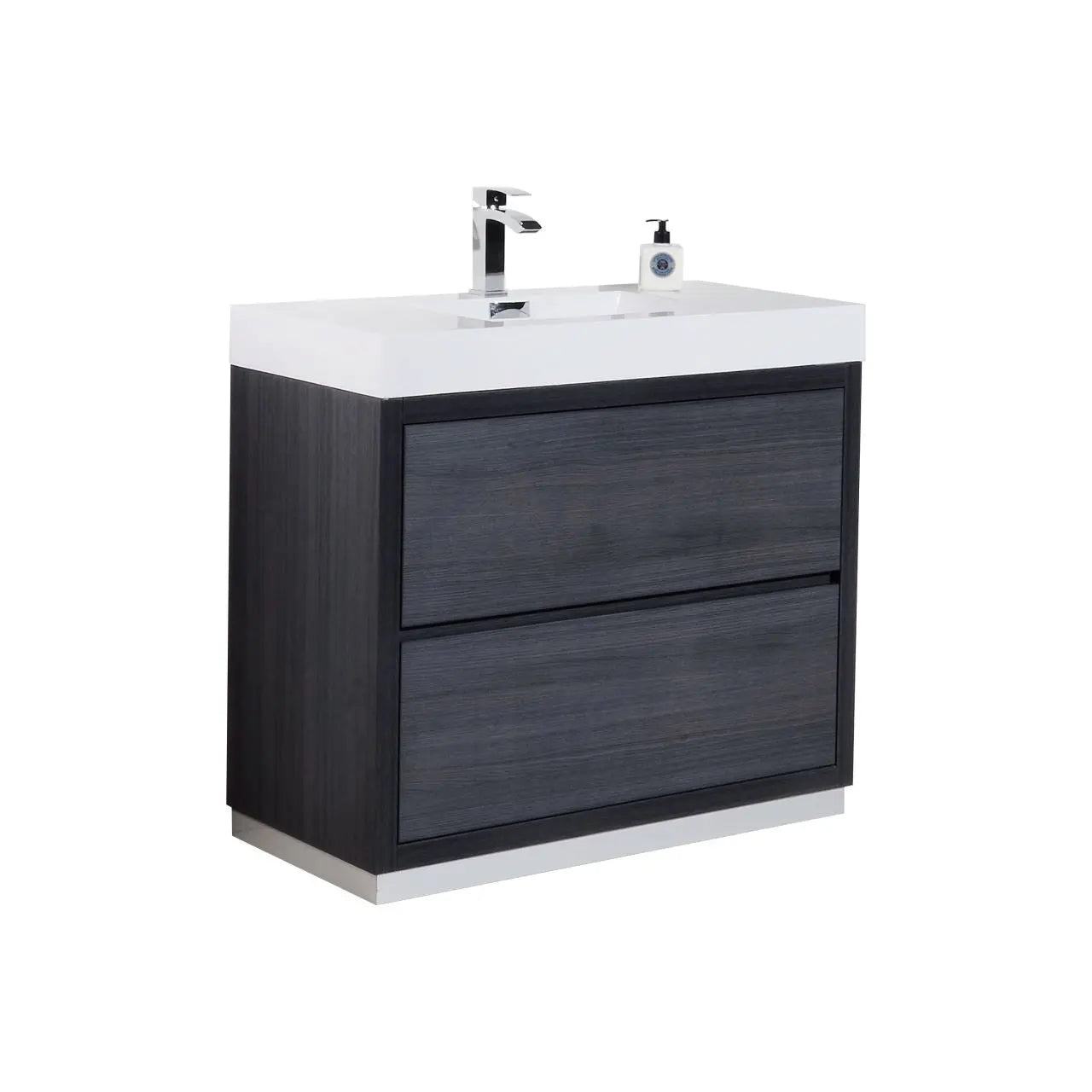 Kube Bath Bliss 40″ Gray Oak Free Standing Modern Bathroom Vanity - Plumbing Market