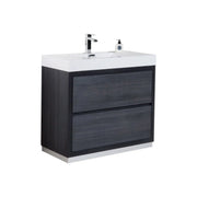 Kube Bath Bliss 40″ Gray Oak Free Standing Modern Bathroom Vanity - Plumbing Market