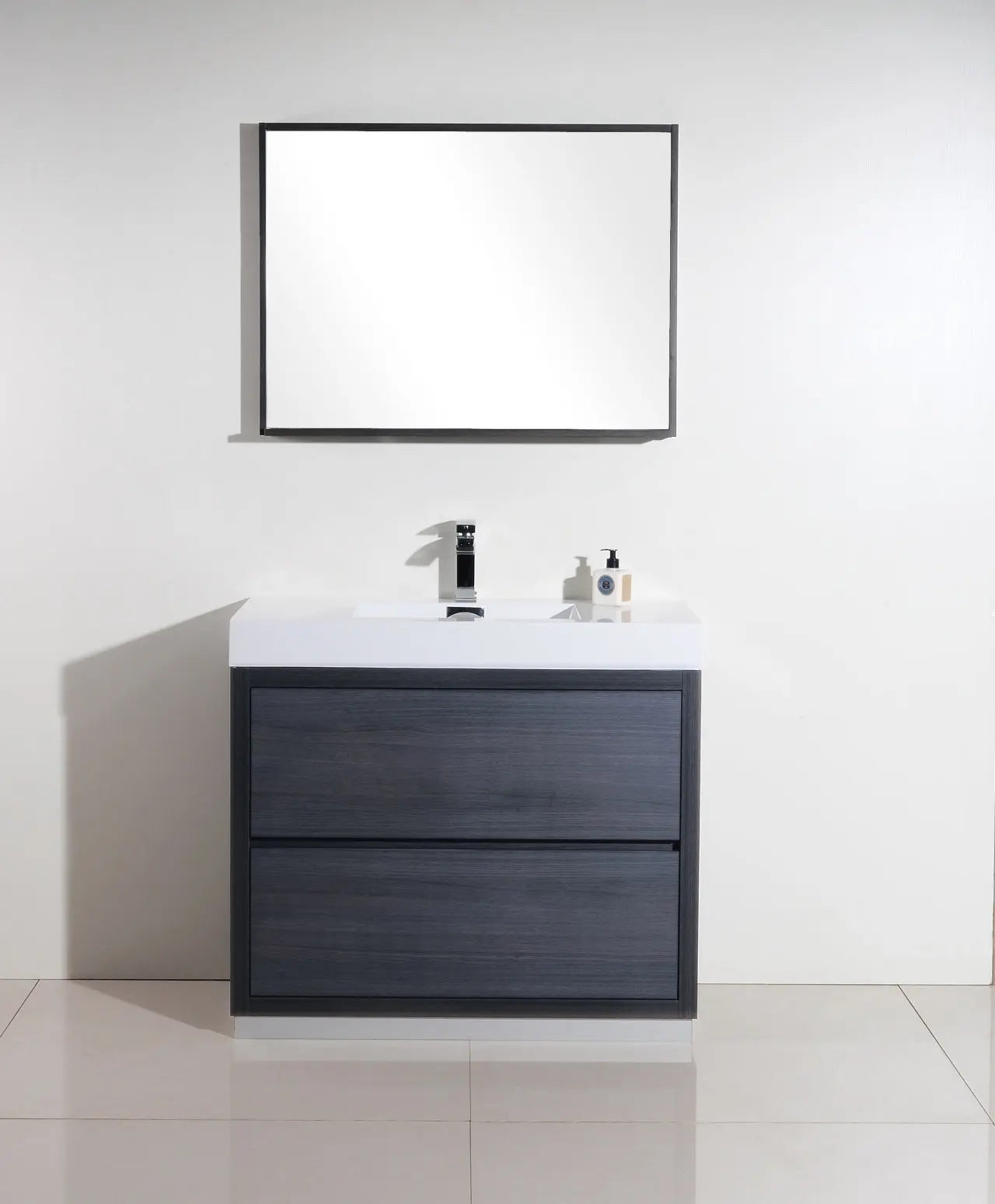 Kube Bath Bliss 40″ Gray Oak Free Standing Modern Bathroom Vanity - Plumbing Market