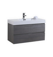 Kube Bath Bliss 40″ Gray Oak Wall Mount Modern Bathroom Vanity - Plumbing Market