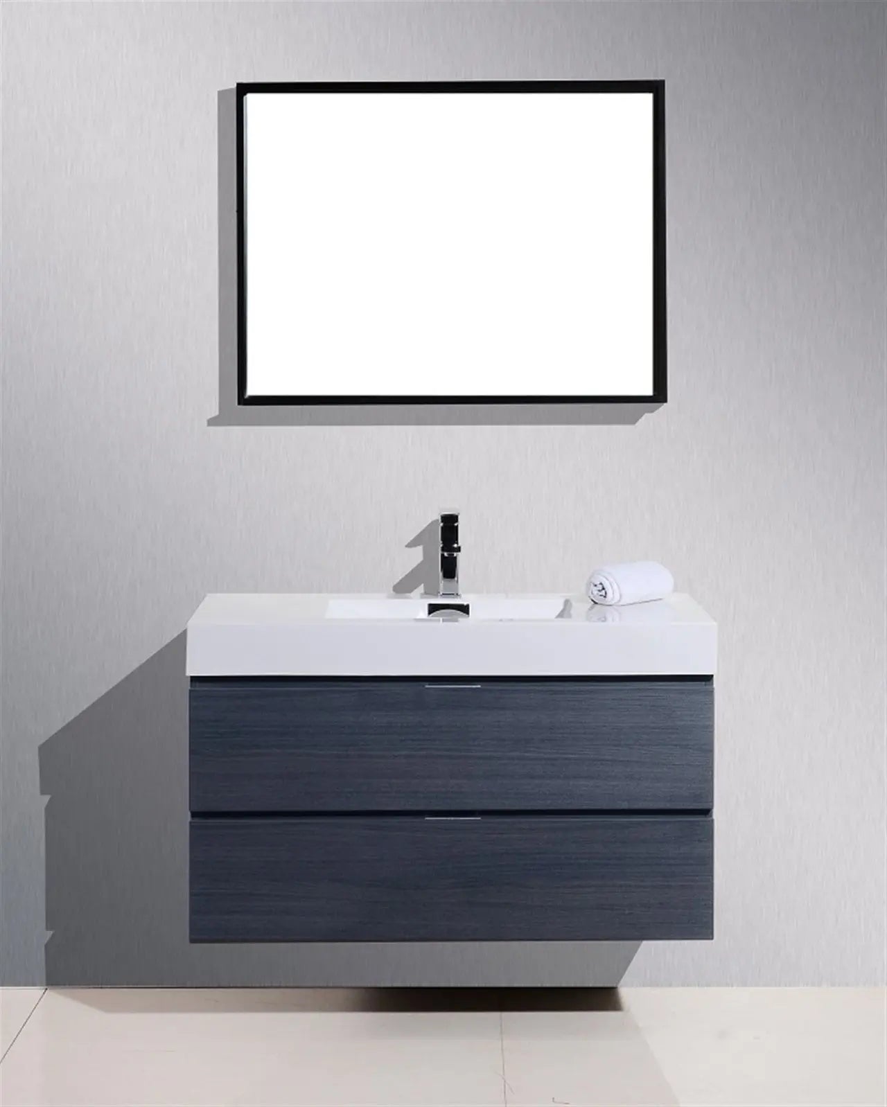 Kube Bath Bliss 40″ Gray Oak Wall Mount Modern Bathroom Vanity - Plumbing Market