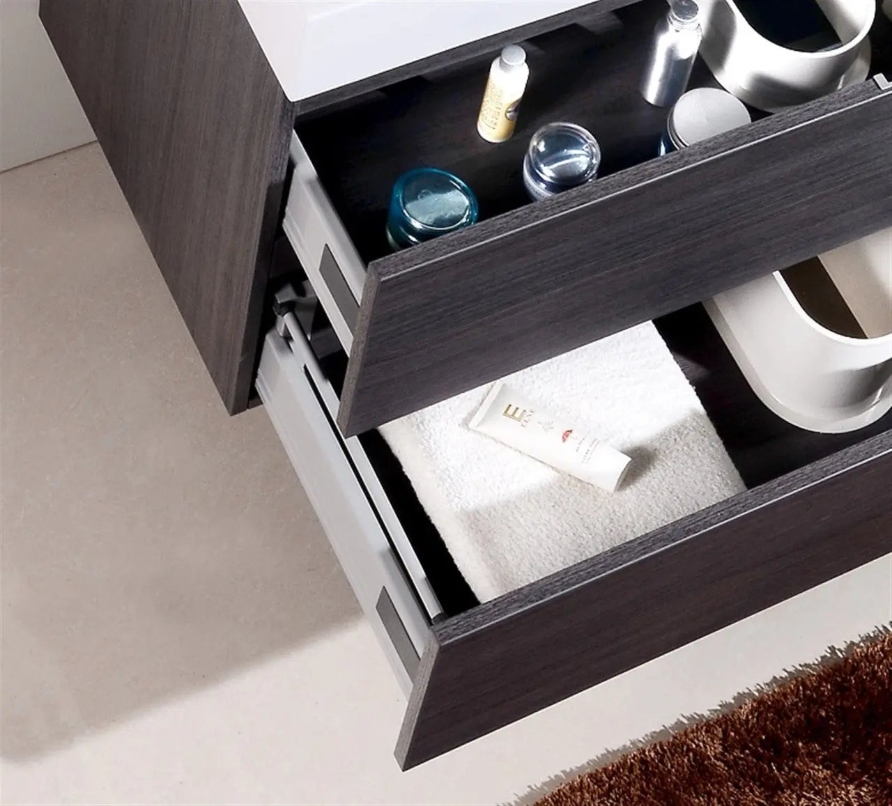 Kube Bath Bliss 40″ Gray Oak Wall Mount Modern Bathroom Vanity - Plumbing Market