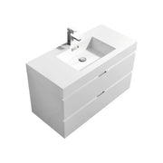 Kube Bath Bliss 40″ High Gloss White Wall Mount Modern Bathroom Vanity - Plumbing Market