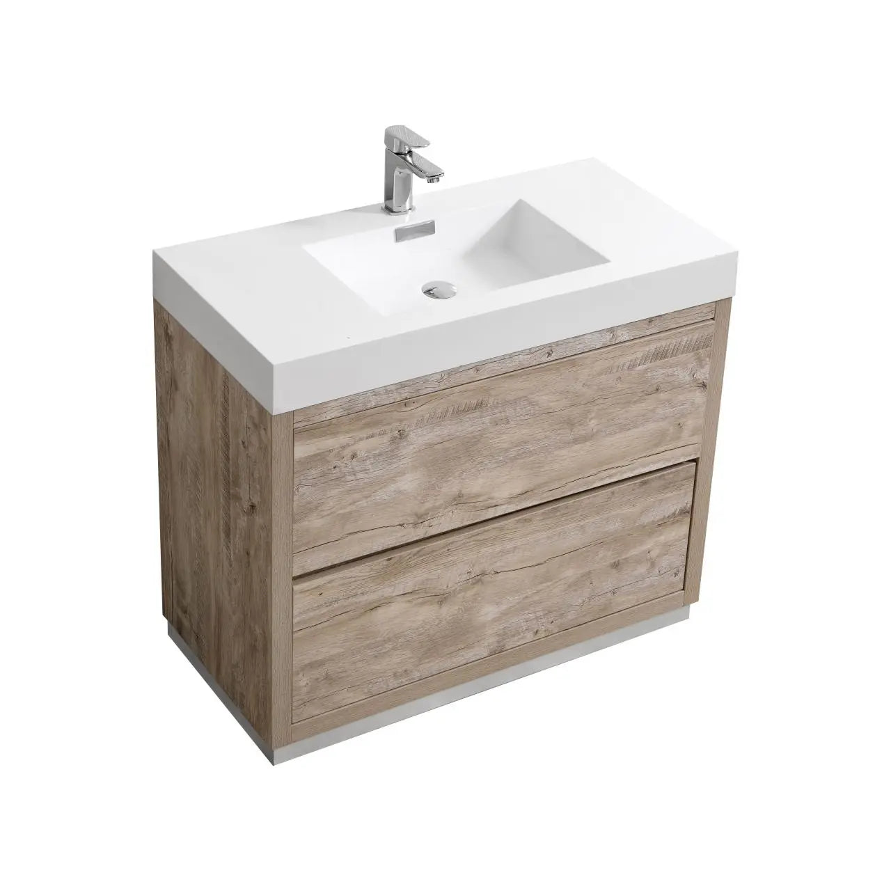 Kube Bath Bliss 40″ Nature Wood Floor Mount Modern Bathroom Vanity - Plumbing Market