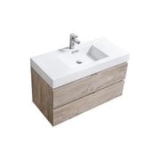 Kube Bath Bliss 40″ Nature Wood Wall Mount Modern Bathroom Vanity - Plumbing Market