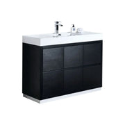 Kube Bath Bliss 48″ Black Free Standing Modern Bathroom Vanity - Plumbing Market