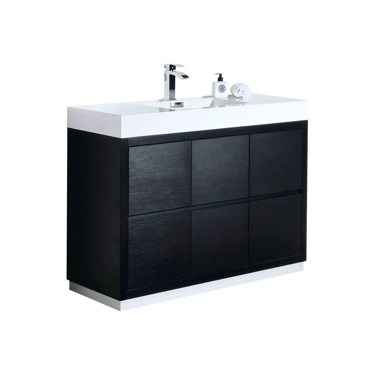 Kube Bath Bliss 48″ Black Free Standing Modern Bathroom Vanity - Plumbing Market