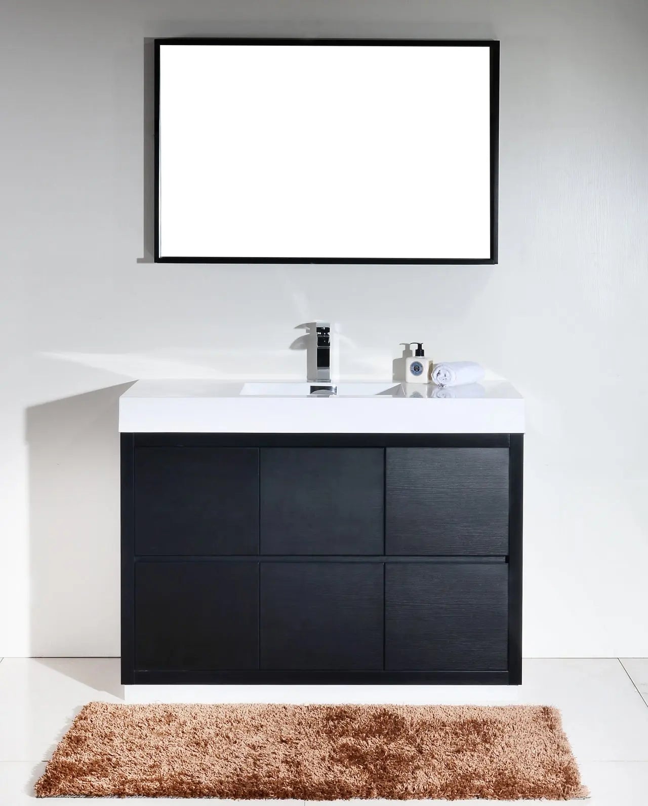 Kube Bath Bliss 48″ Black Free Standing Modern Bathroom Vanity - Plumbing Market