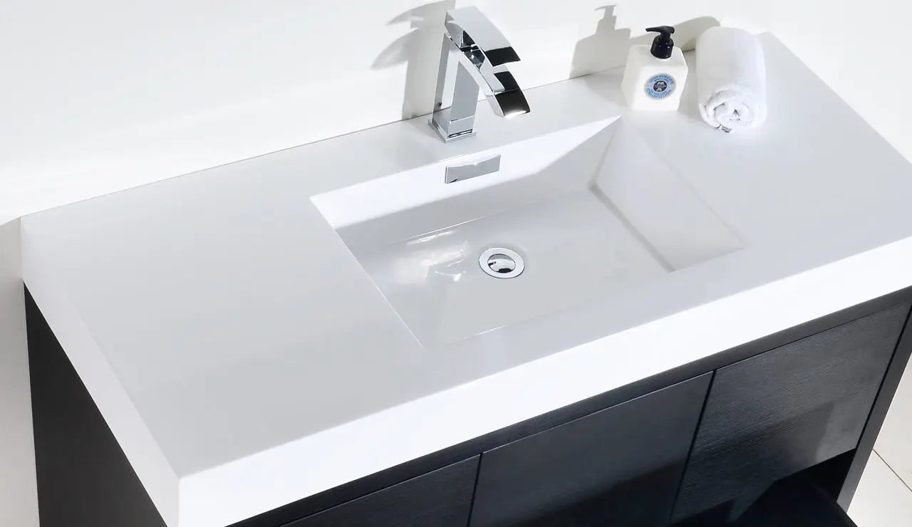 Kube Bath Bliss 48″ Black Free Standing Modern Bathroom Vanity - Plumbing Market