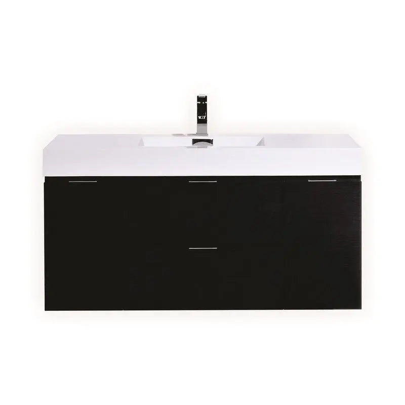 Kube Bath Bliss 48″ Black Wall Mount Single Sink Modern Bathroom Vanity - Plumbing Market