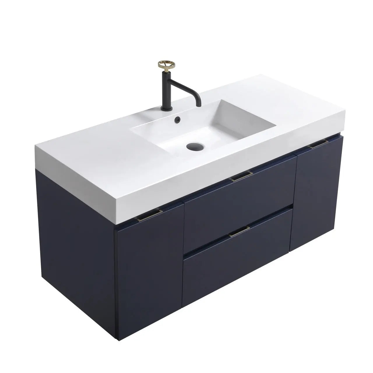 Kube Bath Bliss 48″ Blue Wall Mount Single Sink Modern Bathroom Vanity - Plumbing Market